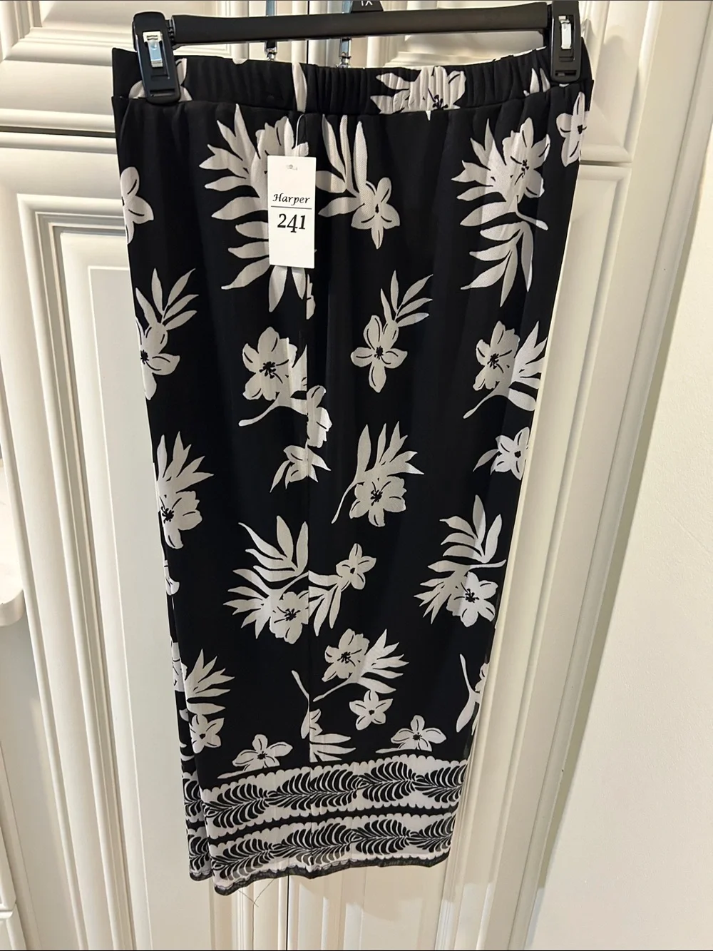 Harper Black & White Floral Swim Sarong